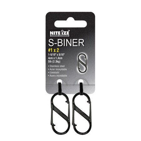Nite Ize S-BINER #1 2 PACK BLACK SB1-2PK-01